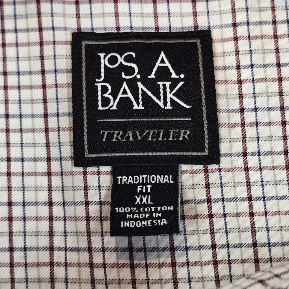Jos A Bank Shirt Mens 2XL Tattersall Check Traveler Button Down Long Sleeve - Picture 3 of 13
